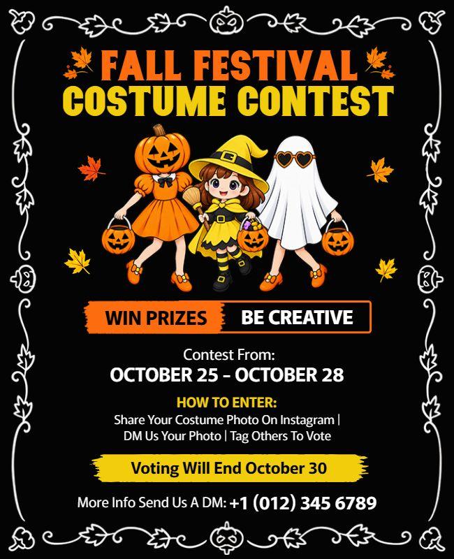 Fall Festival Costume Contest Flyer Template