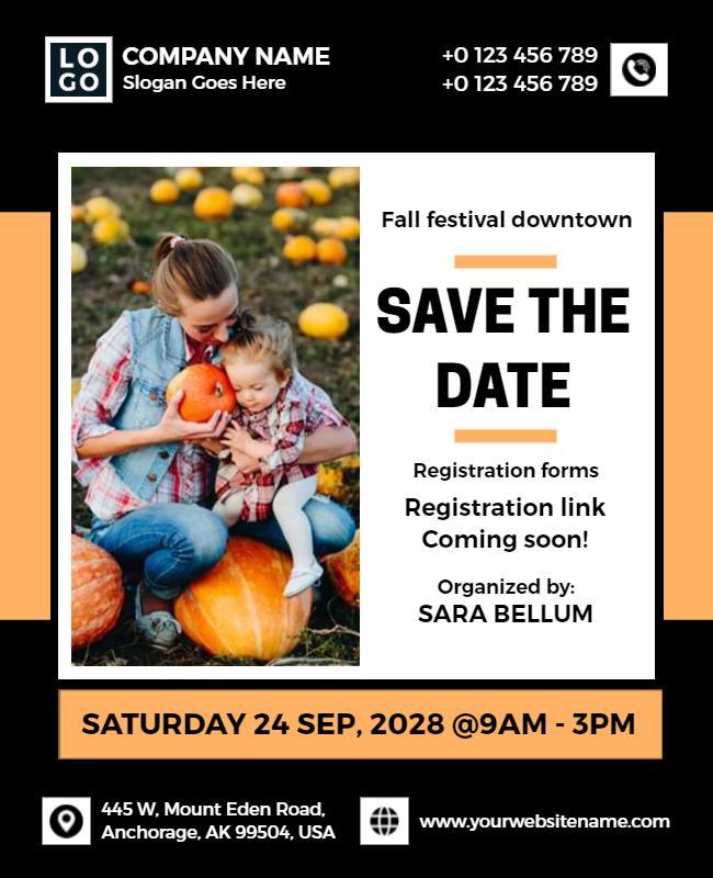 Fall Festival Downtown Event Flyer Template