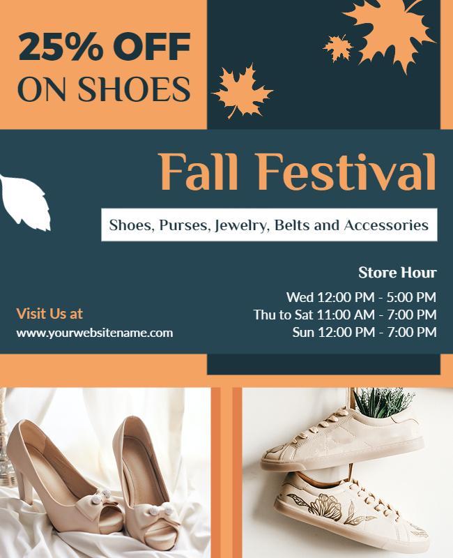 Fall Festival Shoes and Accessories Sale Flyer Template