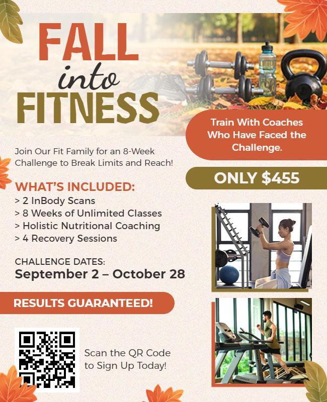 Fall Fitness Challenge Promotional Flyer Template