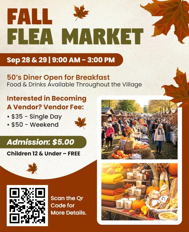 Fall Flea Market Event Flyer Template