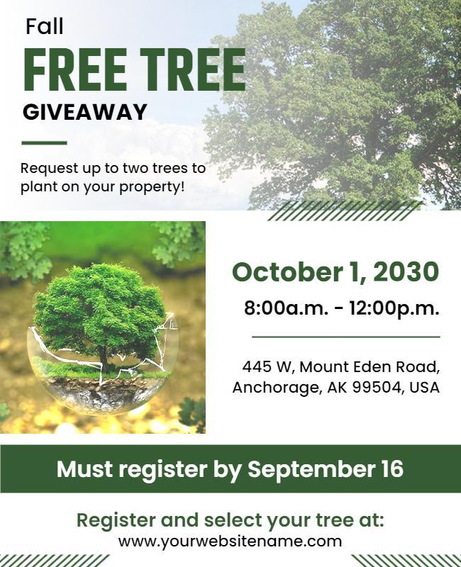 Fall Free Tree Giveaway Event Flyer Template