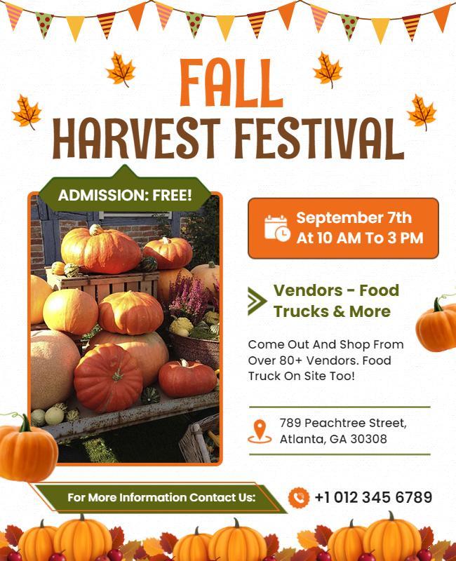 Fall Harvest Festival Community Event Flyer Template