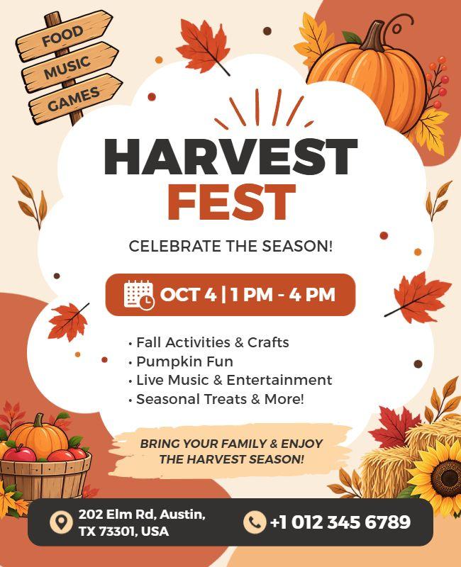 Fall Harvest Festival Event Flyer Template