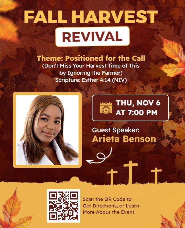 Fall Harvest Revival Event Flyer Template