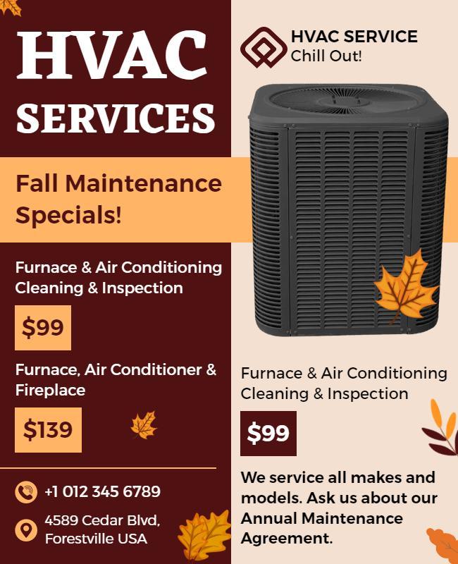 Fall Hvac Maintenance Specials Flyer Template