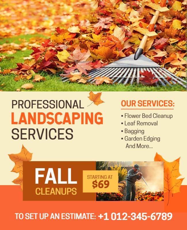 Fall Landscaping Services Flyer Template