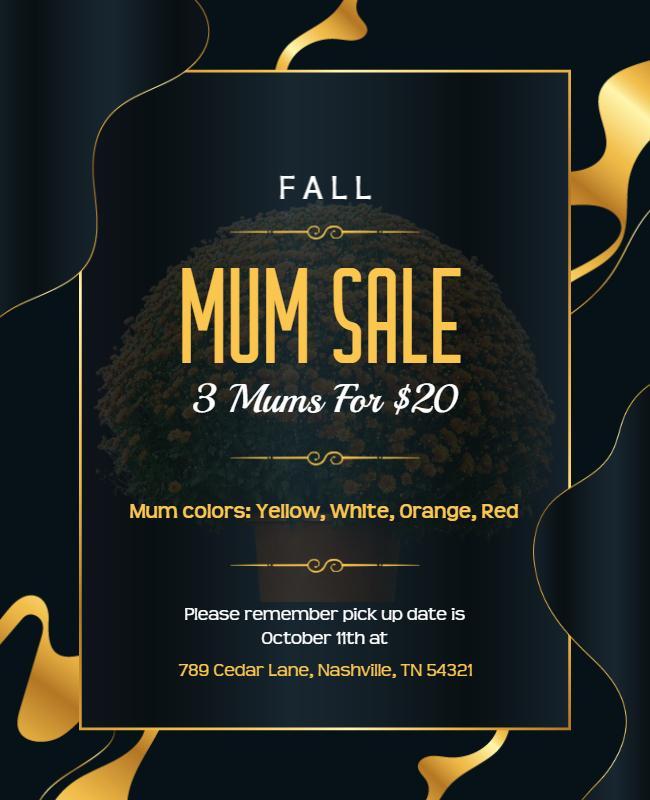 Fall Mum Sale Promotional Flyer Template