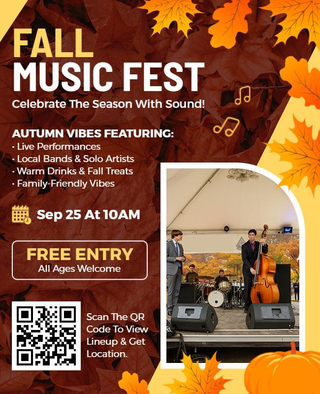 Fall Music Festival Celebration Flyer Template