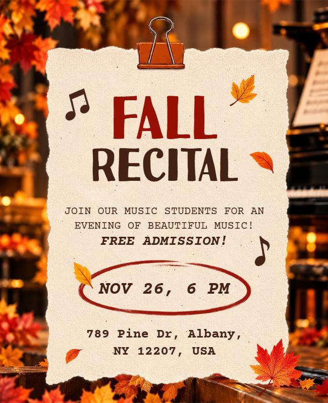Fall Music Recital Event Flyer Template