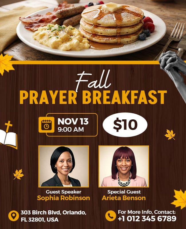 Fall Prayer Breakfast Event Flyer Template