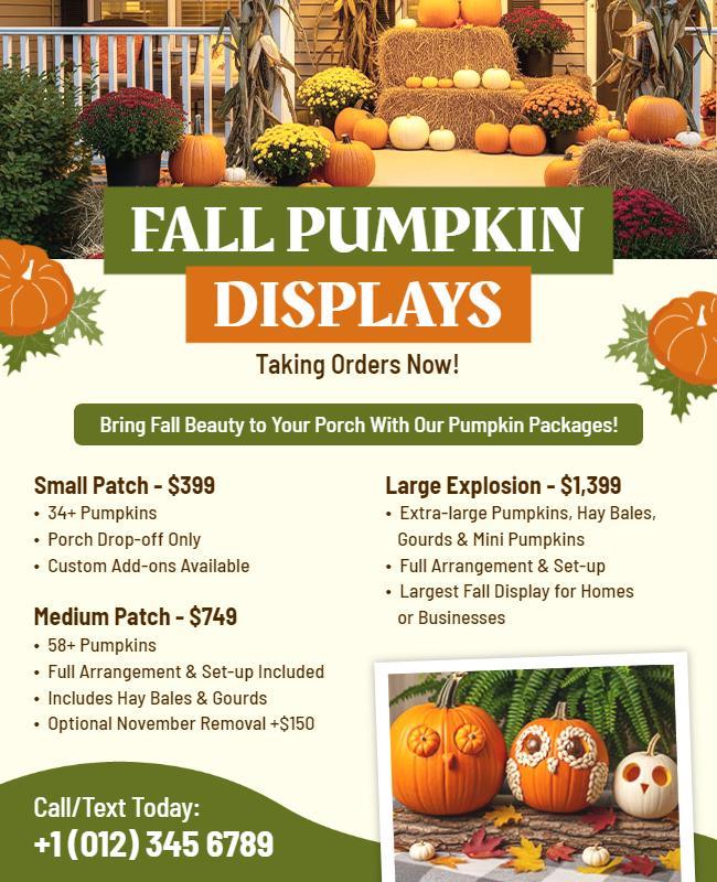 Fall Pumpkin Display Order Flyer Template