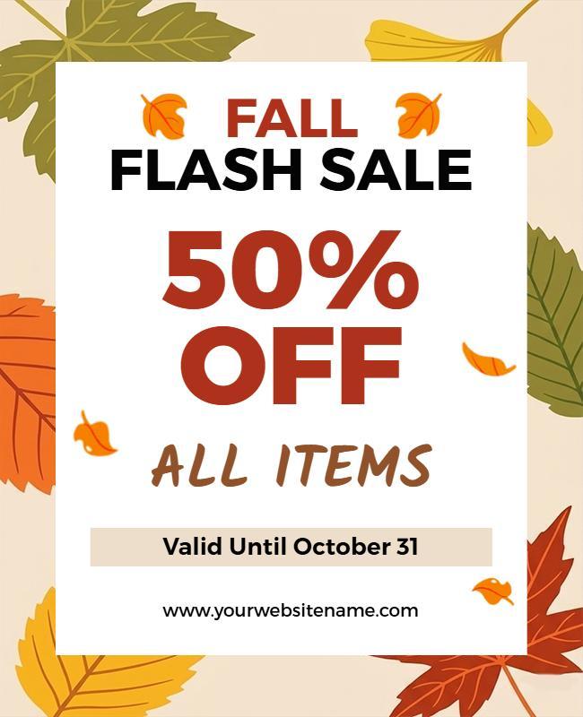 Fall Season Flash Sale Discount Flyer Template