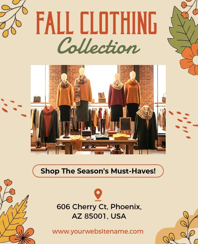 Fall Seasonal Clothing Collection Advertising Flyer Template
