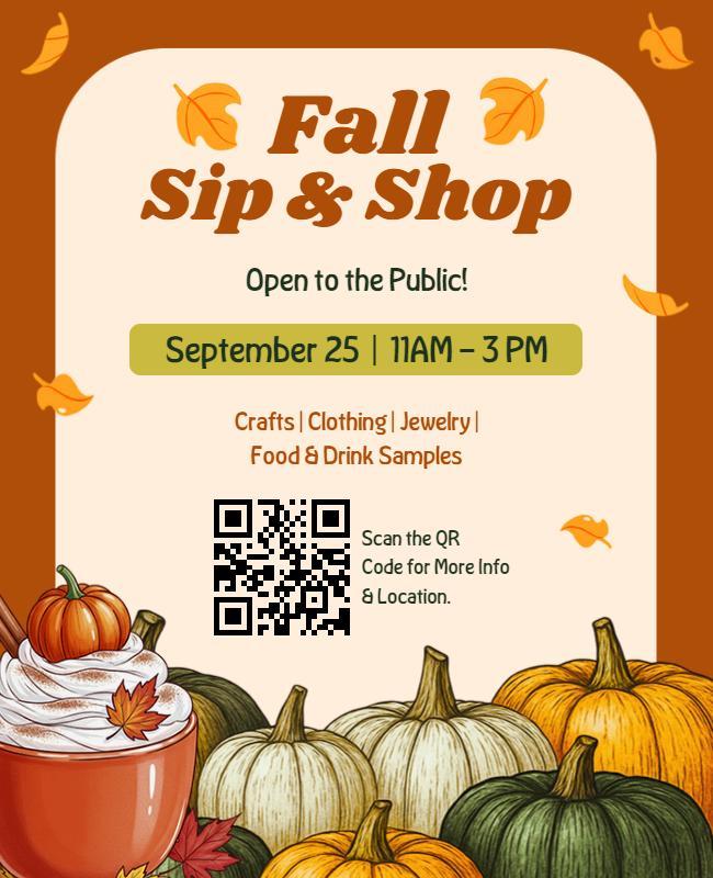 Fall Sip and Shop Event Flyer Template
