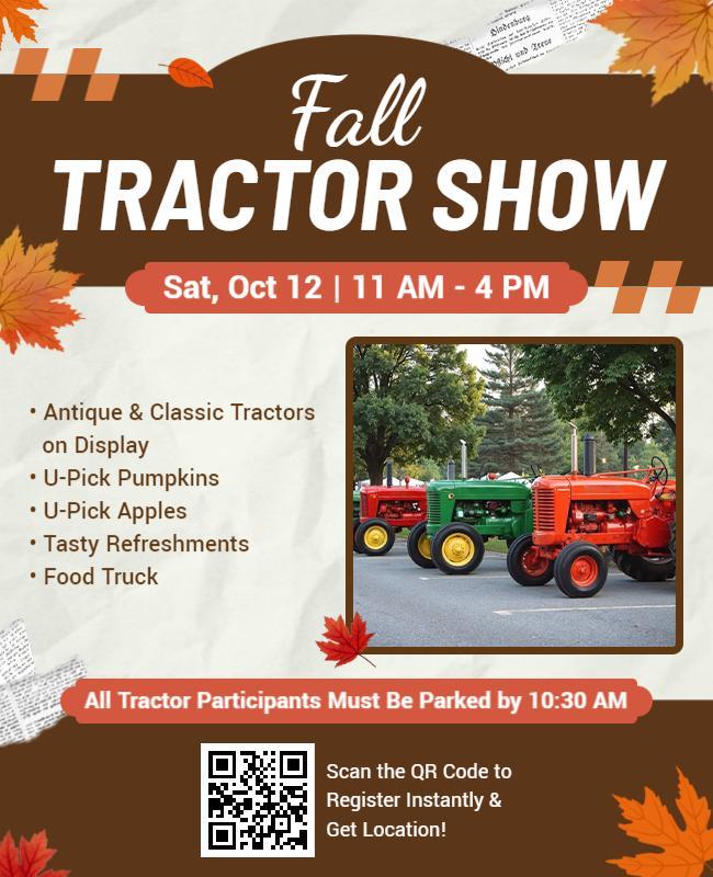 Fall Tractor Show Event Flyer Template