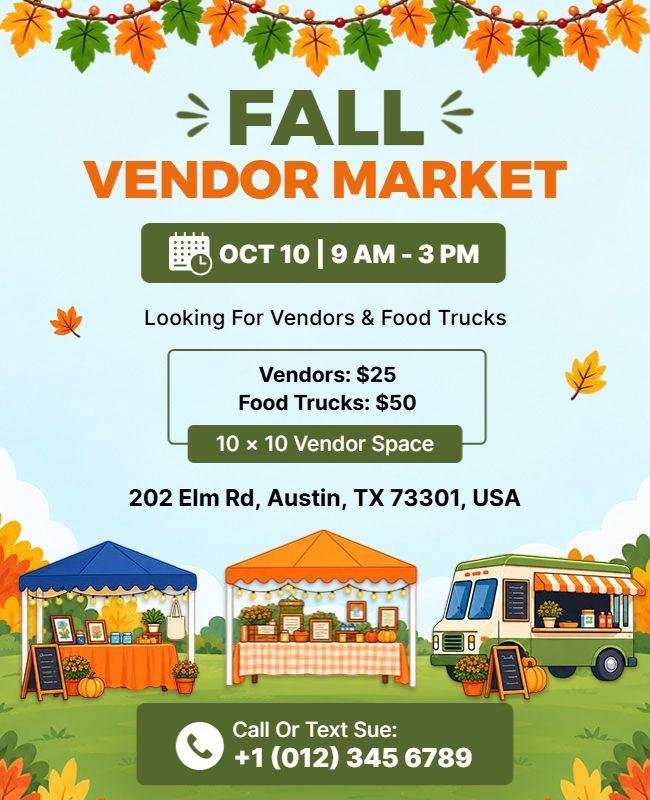 Fall Vendor Market Event Flyer Template