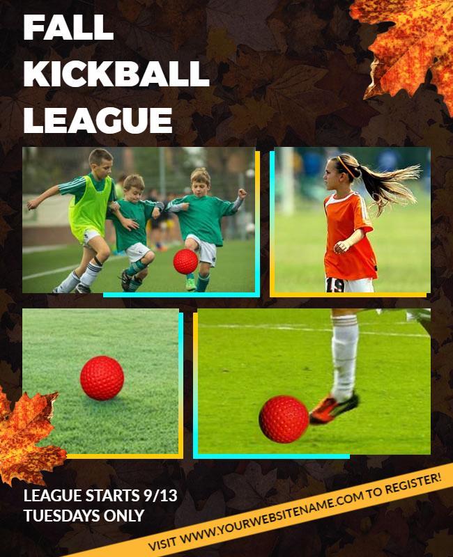 Fall Youth Kickball League Flyer Template