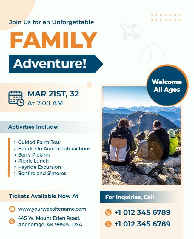 Family Adventure Outdoor Activities Flyer Template