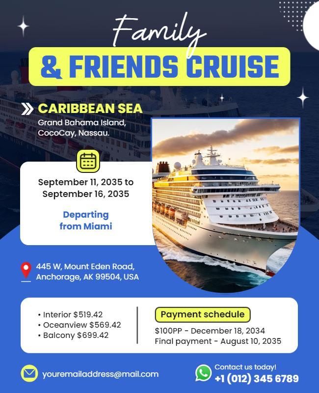 Family and Friends Caribbean Cruise Flyer Template