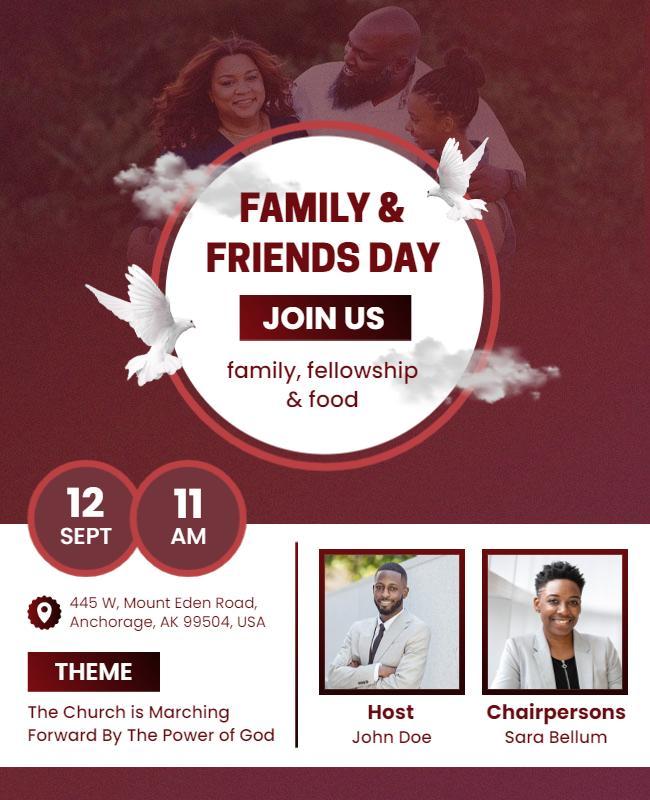 Family and Friends Day Celebration Flyer Template