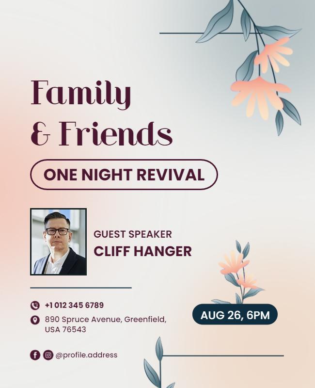 Family and Friends Revival Event Flyer Template