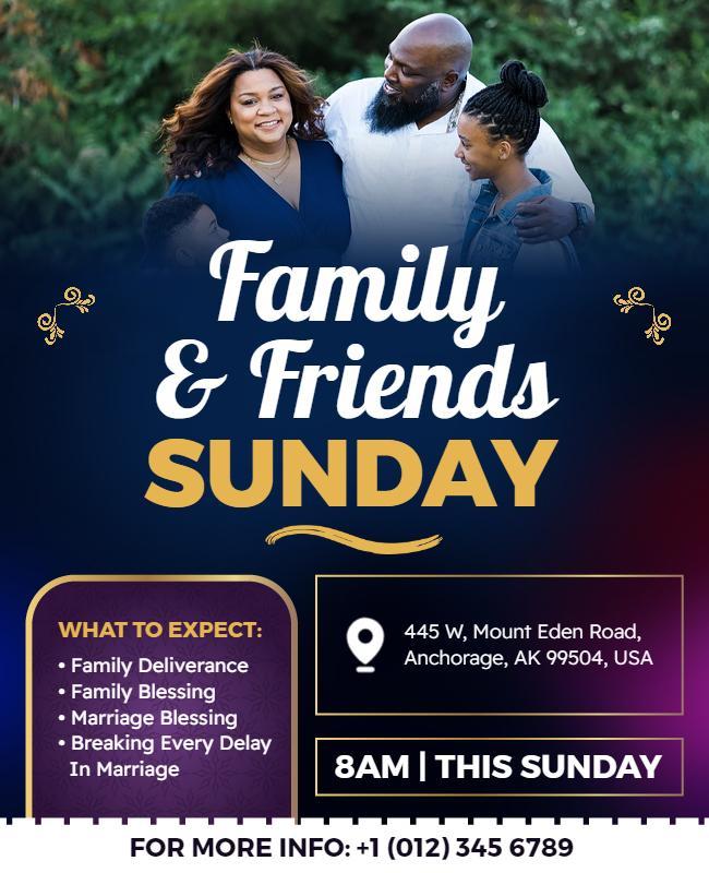 Family and Friends Sunday Event Flyer Template