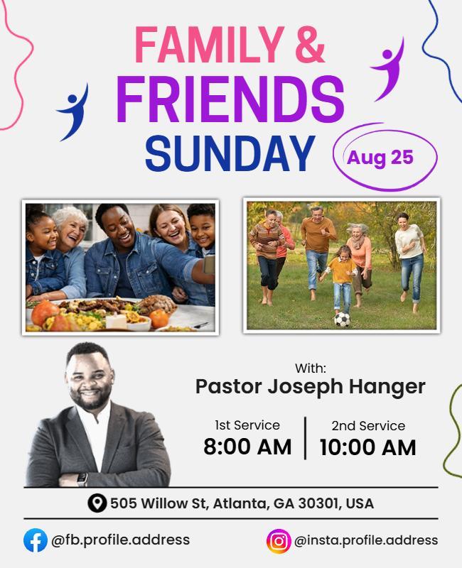 Family and Friends Sunday Event Poster Template
