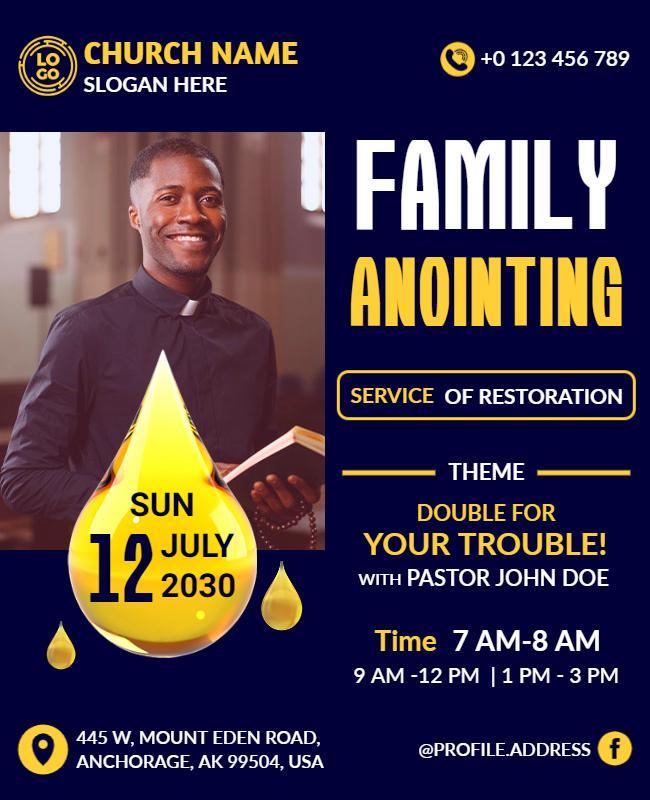 Family Anointing and Restoration Service Flyer Template