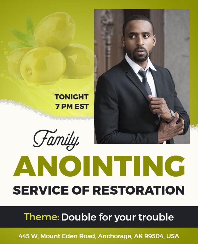 Family Anointing Service Restoration Event Flyer Template