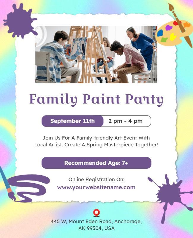 Family Art Painting Event Flyer Template