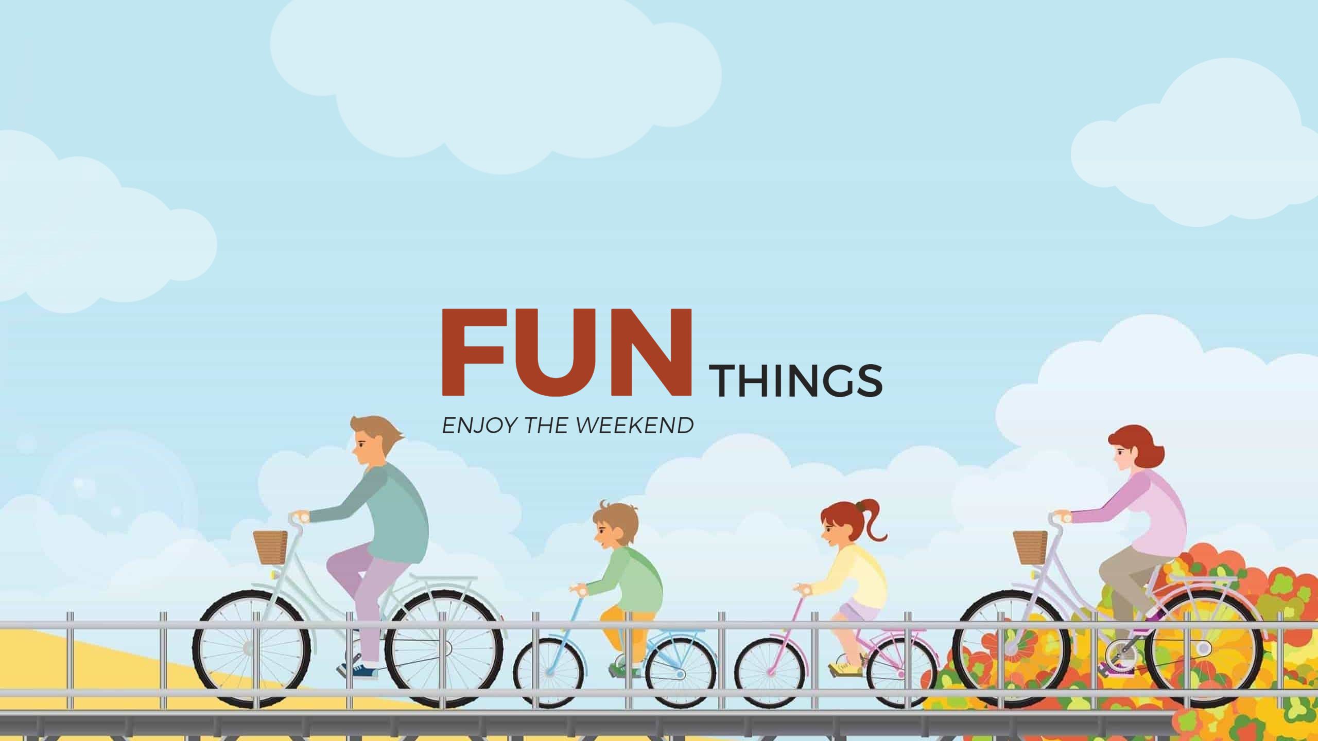 Family Biking Adventure in Blue Sky YouTube Banner Template
