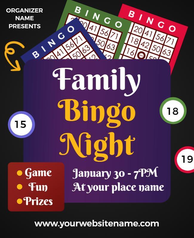 Family Bingo Night Flyer Template