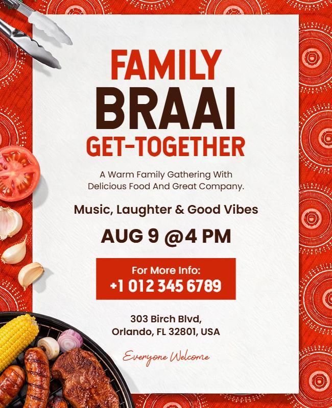 Family Braai Get-Together Event Flyer Template