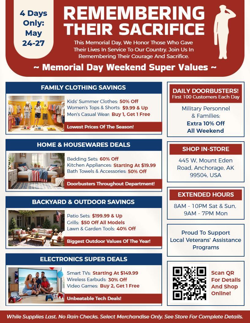 Family Budget Department Store Memorial Day Flyer Template