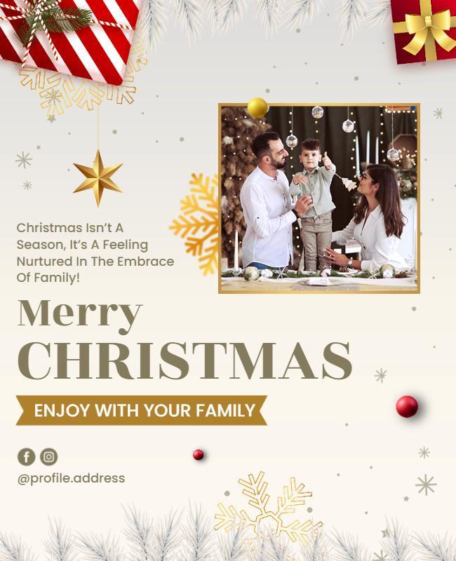 Family Christmas Celebration Flyer Template