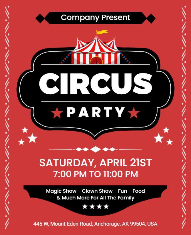 Family Circus Party Event Flyer Template