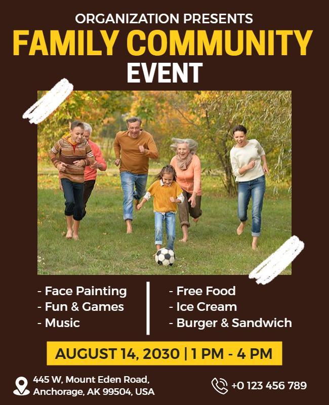 Family Community Outdoor Event Flyer Template