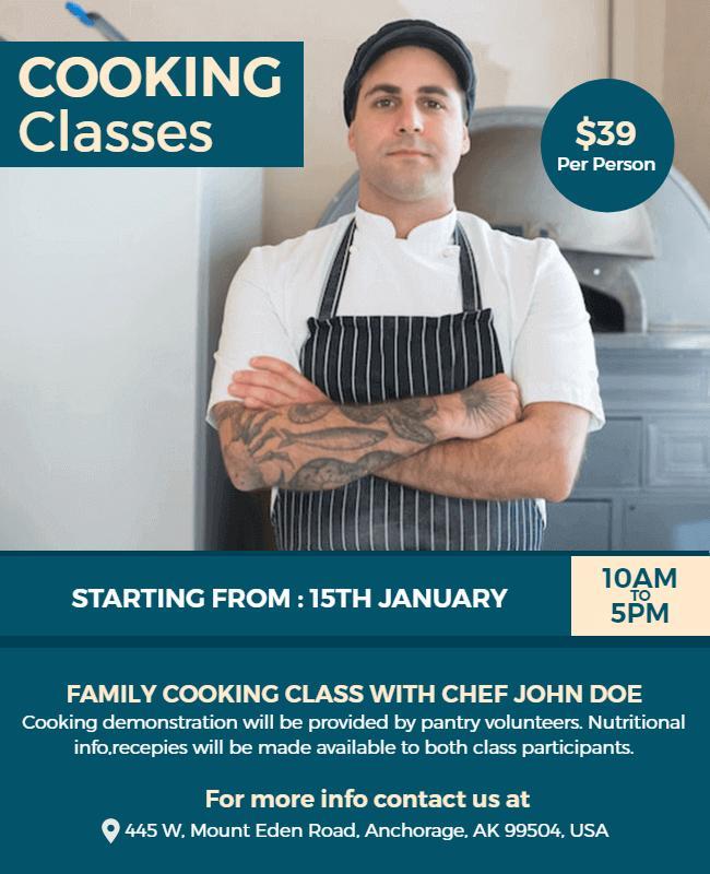 Family Cooking Class Event Flyer Template