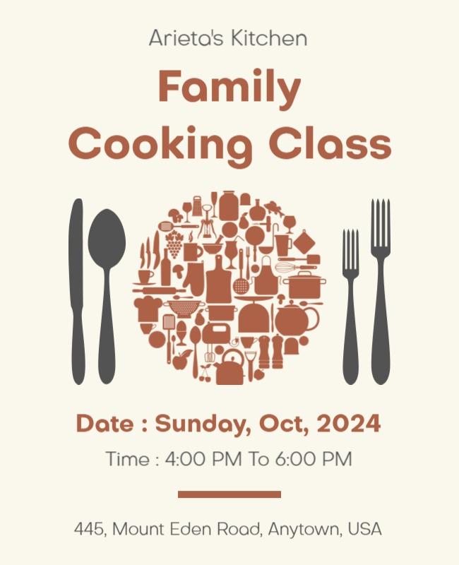 Family Cooking Class Flyer Template