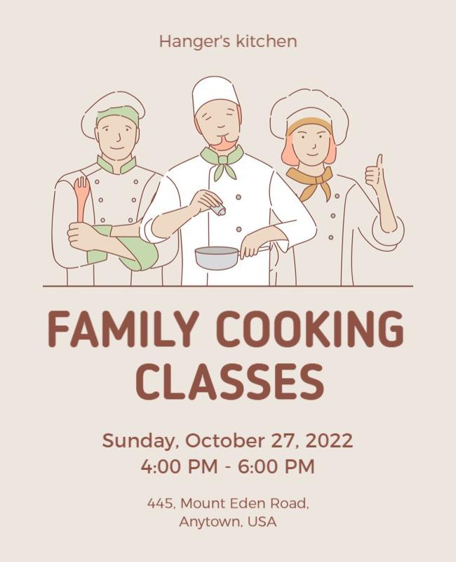 Family Cooking Classes Event Flyer Template