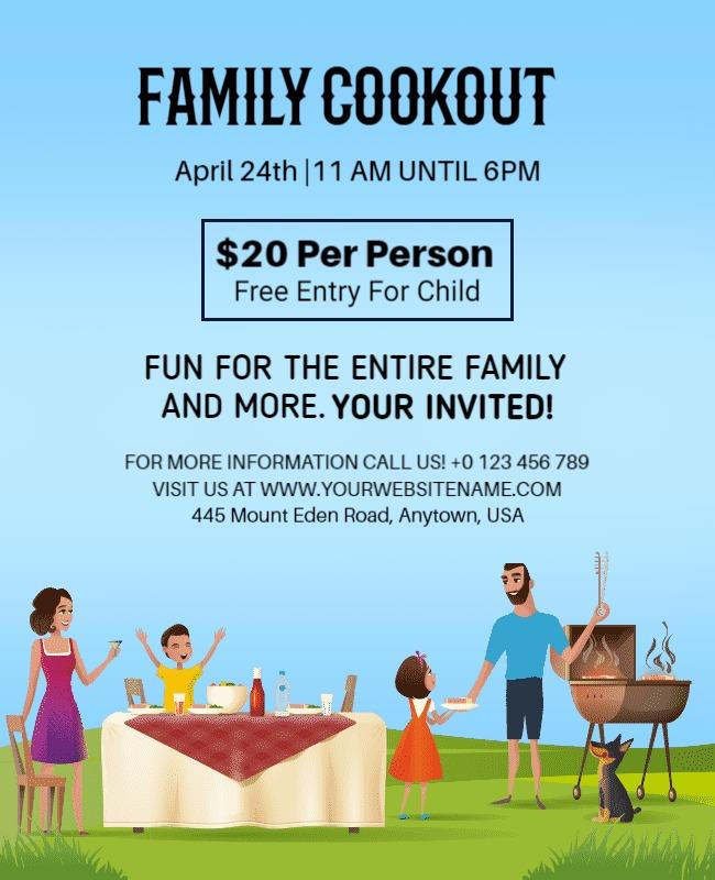 Family Cookout Community Event Flyer Template