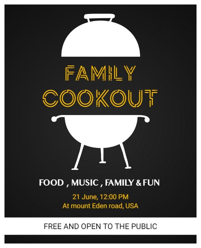 Family Cookout Event Announcement Flyer Template