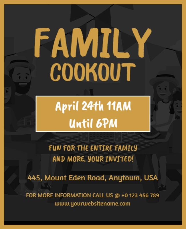 Family Cookout Event Invitation Flyer Template