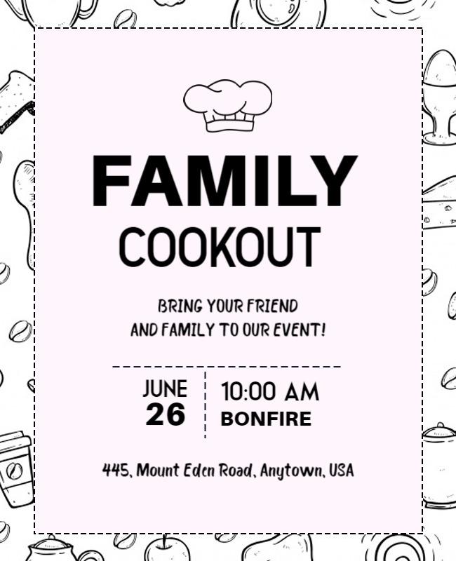 Family Cookout Invitation Flyer Template