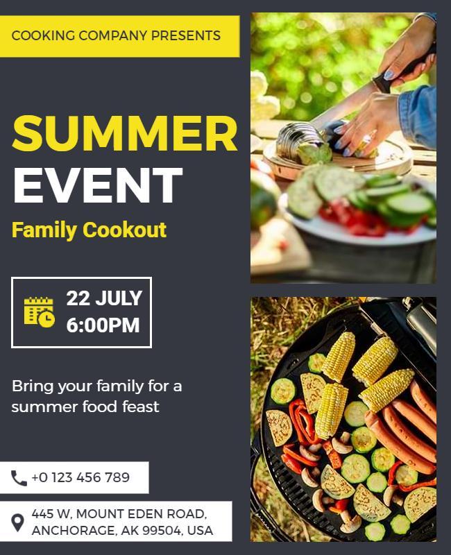 Family Cookout Summer Event Flyer Template