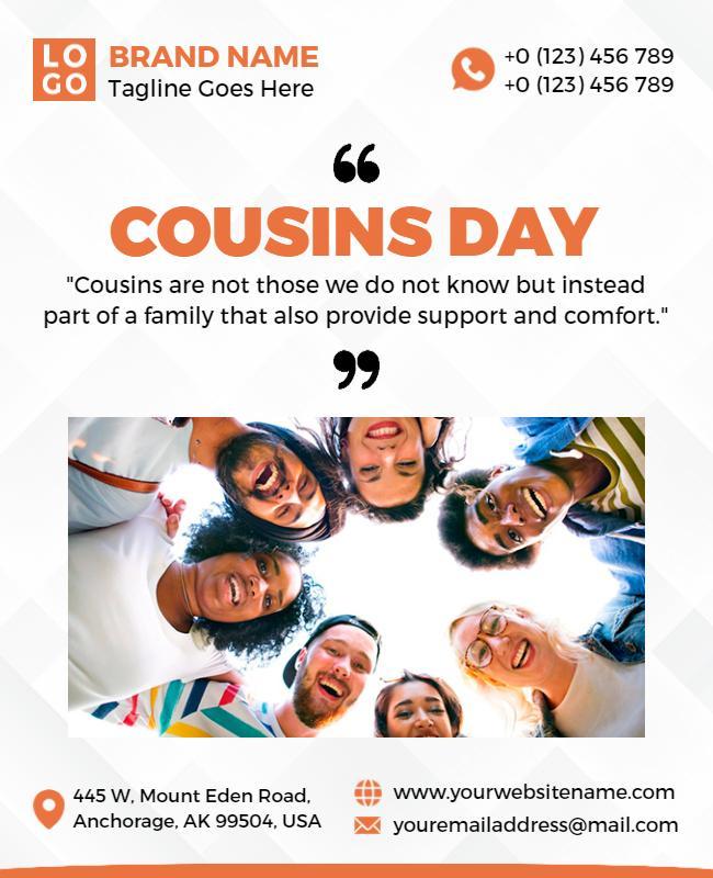 Family Cousins Day Celebration Flyer Template