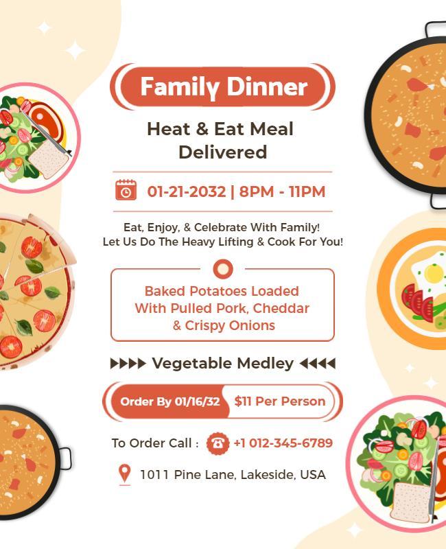 Family Dinner Home Delivery Flyer Template