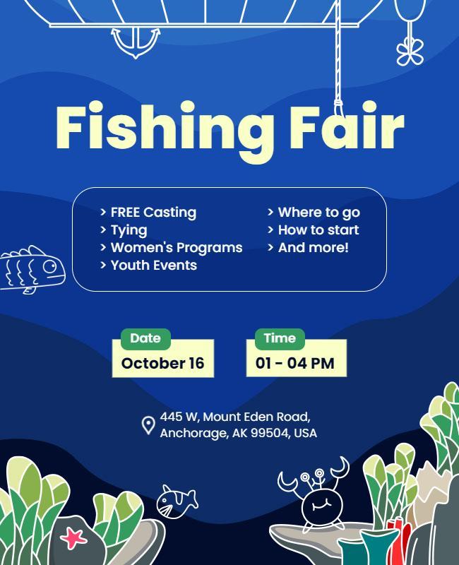 Family Fishing Fair Event Flyer Template