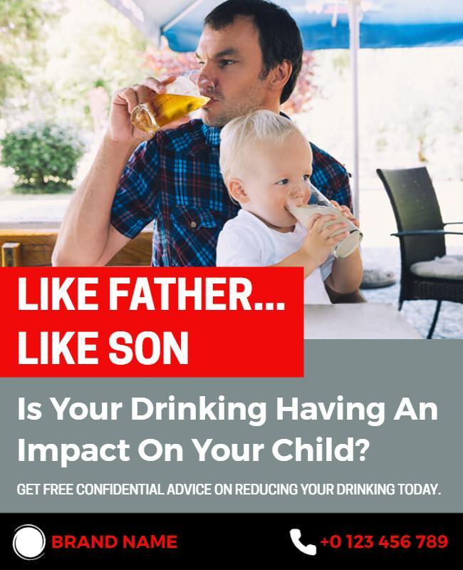Family Focused Alcohol Awareness Campaign Poster Template